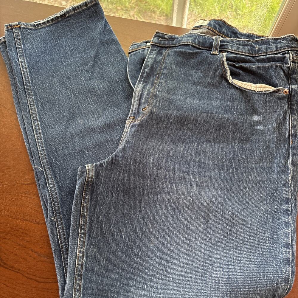 Abercrombie & Fitch The 90s Straight Ultra High Rise Jeans Dark Wash 34/18L